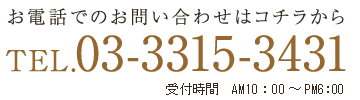お電話でのお問い合わせ　03-3315-3431