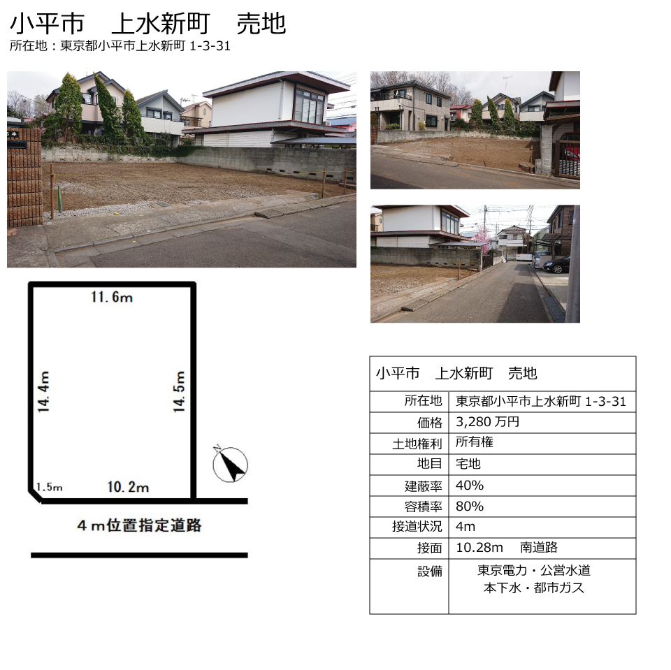 上水新町　売地